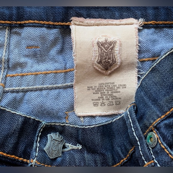 New Monarchy British Flags Embellished  Denim Jeans Men's Size 40 - Picture 8 of 12